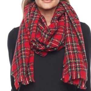 St John’s Bay Reversible Blanket Scarf - Cabaret Red Plaid